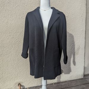 J. Crew Sophie Open Front Sweater Blazer Cardigan - Black - Size Large